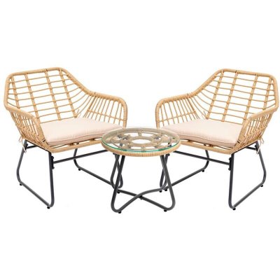 HESPERIDE Salon de jardin Hesp&eacute;ride Lambada Duo 2 fauteuils et table ronde