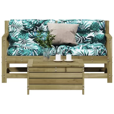 Salon de jardin modulable bois bois 3 pieces 