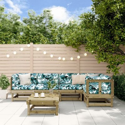 VIDAXL Salon de jardin modulable bois bois 6 pieces 60.5 x 61 x 62 5 personnes