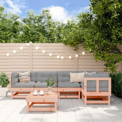 VIDAXL Salon de jardin modulable bois massif bois 6 pieces x 61 x 62 5 personnes