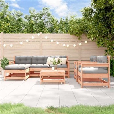 VIDAXL Salon de jardin modulable bois massif bois 7 pieces x 66 x 70.5 7 personnes
