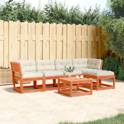 VIDAXL Salon de jardin modulable bois massif marron 5 pieces x 73 x 78