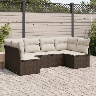 VIDAXL Salon de jardin modulable resine tressee marron 6 personnes 62 x 62 x 69 cm 6 pieces
