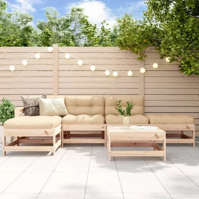 VIDAXL Salon de jardin modulable  bois marron 6 pieces x 66 x 70.5 5 personnes