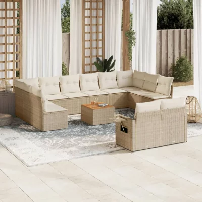 VIDAXL Salon de jardin modulable  polyethylene 13 pieces