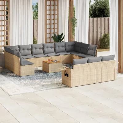 VIDAXL Salon de jardin modulable  polyethylene 14 pieces 