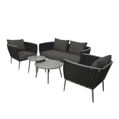 JARDIDECO Salon de jardin Monza - Noir