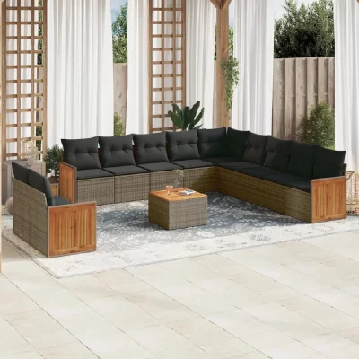 VIDAXL Salon de jardin  - 12 pcs - Gris