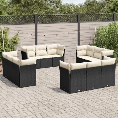VIDAXL Salon de jardin  12 pcs - Noir