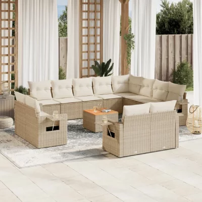 VIDAXL Salon de jardin  13 pcs - Beige