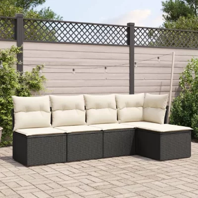 VIDAXL Salon de jardin  - 5 pcs - Noir