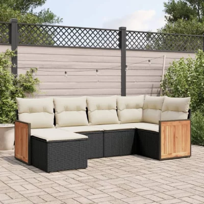 VIDAXL Salon de jardin  6 pcs - Noir