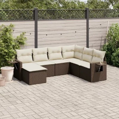 VIDAXL Salon de jardin  7 pi&egrave;ces - Marron