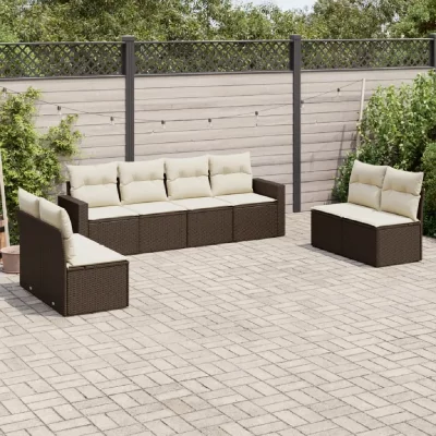 VIDAXL Salon de jardin  8 pcs - Marron
