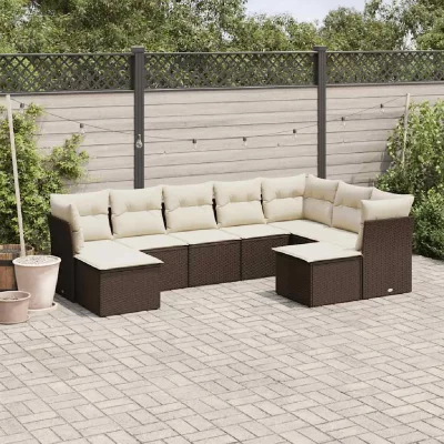 VIDAXL Salon de jardin  9 pcs - Marron