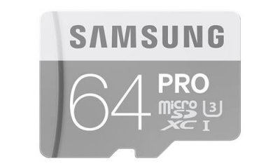 SAMSUNG  Carte m&eacute;moire micro SD Pro - 64Go - avec adaptateur SD - Classe 10