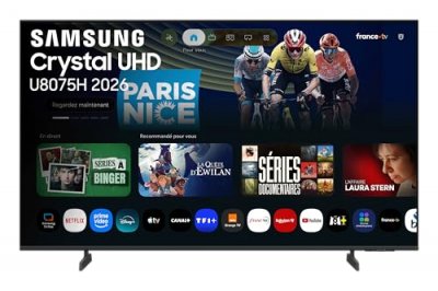 SAMSUNG  Crystal 4K Ai U8075H - T&eacute;l&eacute;viseur intelligent 43 UHD 4K - Neuf