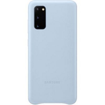 Samsung EF-VG980 Housse en cuir pour Galaxy S20 S20 5G, Bleu Ciel