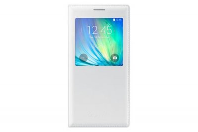 SAMSUNG  Etui &agrave; rabat &agrave; zone transparente EF-CA700BW pour  Galaxy A7 - Blanc