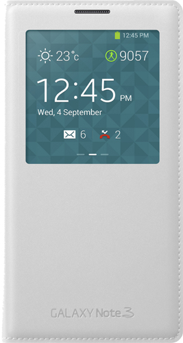 BIGBEN CONNECTED SAMSUNG Etui &agrave; rabat &agrave; zone transparente pour Samsung Galaxy Note 3 - Blanc