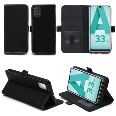 XEPTIO Samsung Galaxy A53 5G Etui housse rabat protection noir - Neuf