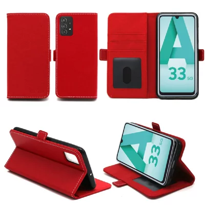 XEPTIO Samsung Galaxy A53 5G Etui housse rabat protection rouge - Neuf