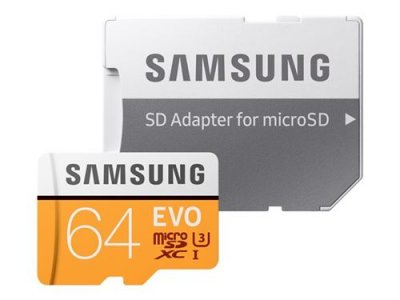 SMSU Samsung MB-MP64GA/EU Carte m&eacute;moire MicroSD Evo 64G avec adaptateur SD