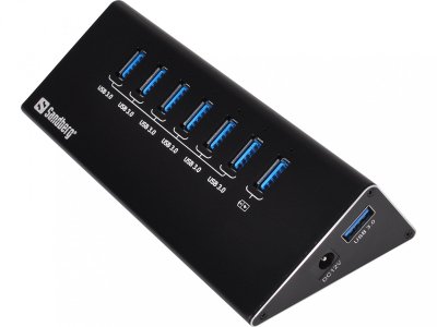 SANDBERG  Usb A 3.0 Hub 7 Ports Noir