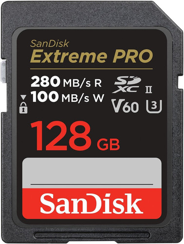 SANDISK  carte m&eacute;moire SDXC Extreme  128 GB V60 280/100 mb/s