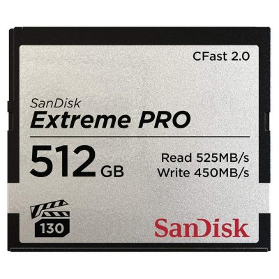 SANDISK  Cfast ""Extreme Pro"", Vpg130, 512GB, 525Mb/s