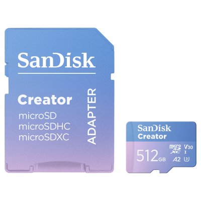 SANDISK  Creator 512 Go MicroSDXC UHS-I Classe 10 - Neuf