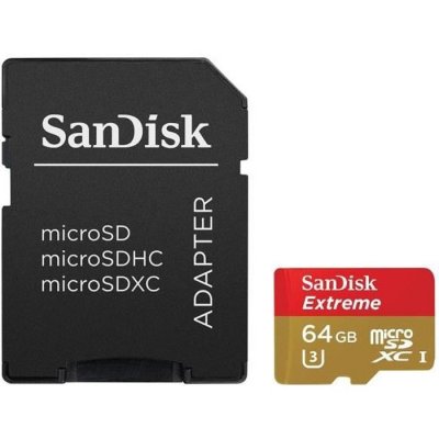 SANDISK  Extreme Micro SD HC 64Go + Adaptateur SD