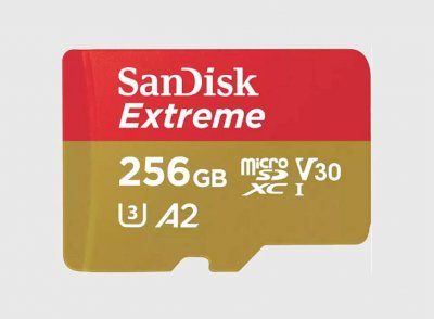 SANDISK  Extreme microSDXC UHS-I U3 256 Go + Adaptateur SD