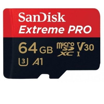 SANDISK  extreme pro microsdxc uhs-i u3 v30 a1 64 go + adaptateur sd SDSQXCG-064G-GN6MA