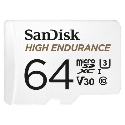 SANDISK  High Endurance 64gb Micro Sdxc Memory Card Blanc