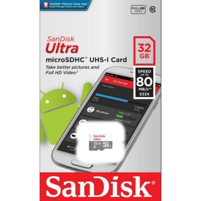 SANDISK  Ultra - Carte m&eacute;moire flash - 32 Go - UHS-I / Class10 - microSDHC UHS-I 