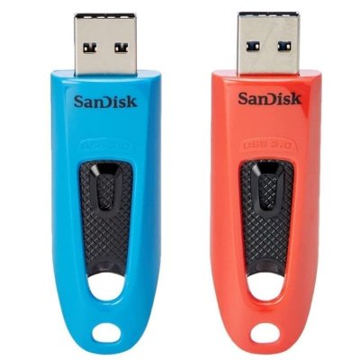 SANDISK  Ultra - Cl&eacute; USB - 64 Go - USB 3.0 - bleu, rouge (pack de 2)