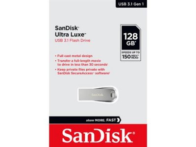 SANDISK  Ultra Luxe Cl&eacute; USB 128 GB argent SDCZ74-128G-G46 USB 3.1 (Gen 1) 