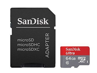SANDISK  Ultra MicroSDXC 64 Go Classe 10 Carte M&eacute;moire pour Android jusqu'&agrave; 80 Mo/s + Adaptateur SD