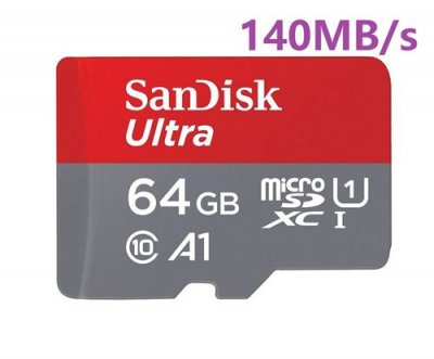 SANDISK  Ultra microSDXC 64GB + SD Adapter 120MB/s A1 Class 10 UHS-I - Tablet Packaging