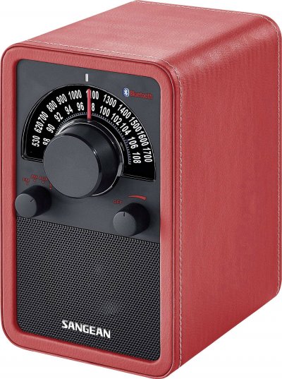 SANGEAN  WR-15BT Radio portable Bluetooth Cuir Rouge