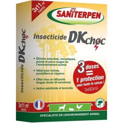 SANITERPEN  Insecticide DK pour Locaux et Mat&eacute;riel d'&eacute;levage 3x60ml