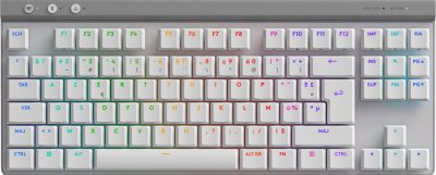 LOGITECH G sans fil G515 LIGHTSPEED sans pav&eacute; num&eacute;rique (switch marron) - Blanc
