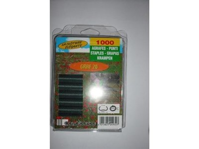  Sans marque Lot de 1000 agrafes vertes pour cl&ocirc;ture, 20 mm