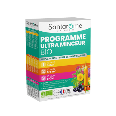 SANTAROME  Programme Ultra Minceur Bio 30 Ampoules De 10ml