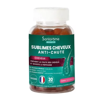 SANTAROME  Sublimes Cheveux Anti Chute P&ecirc;che Gummies 30uts