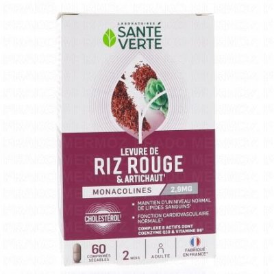 SANTE VERTE  Levure de Riz Rouge+ Lot de 2 (2 x 30 comprim&eacute;s)