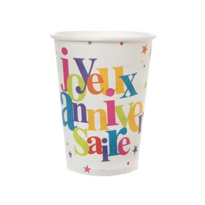 SANTEX MARIAGE SANTEX Gobelet Joyeux Anniversaire festif multicolore