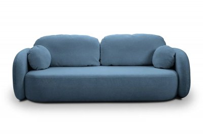 CASANOVA PARIS Santiago - Canap&eacute; Droit Tissu Bouclette 3 Places Bleu