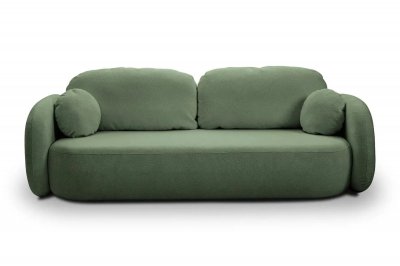 CASANOVA PARIS Santiago - Canap&eacute; Droit Tissu Bouclette 3 Places Vert